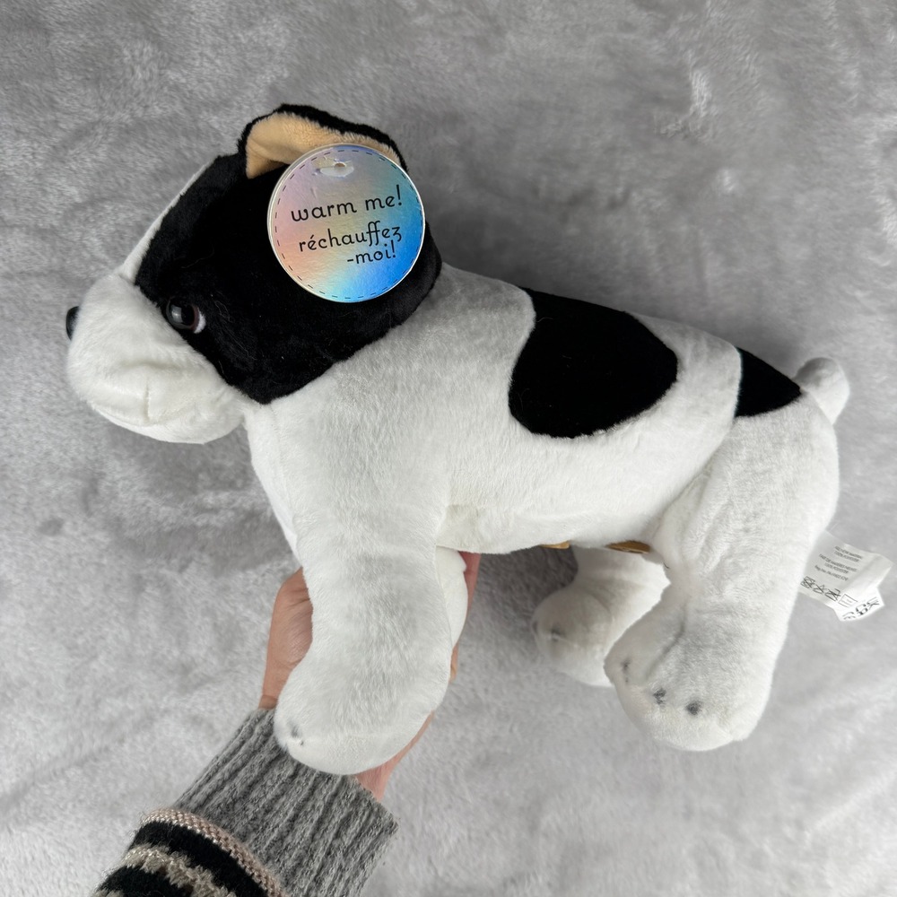 Warm Me French Bulldog Plush Dog Stuffed Animal Black White Soft Toy